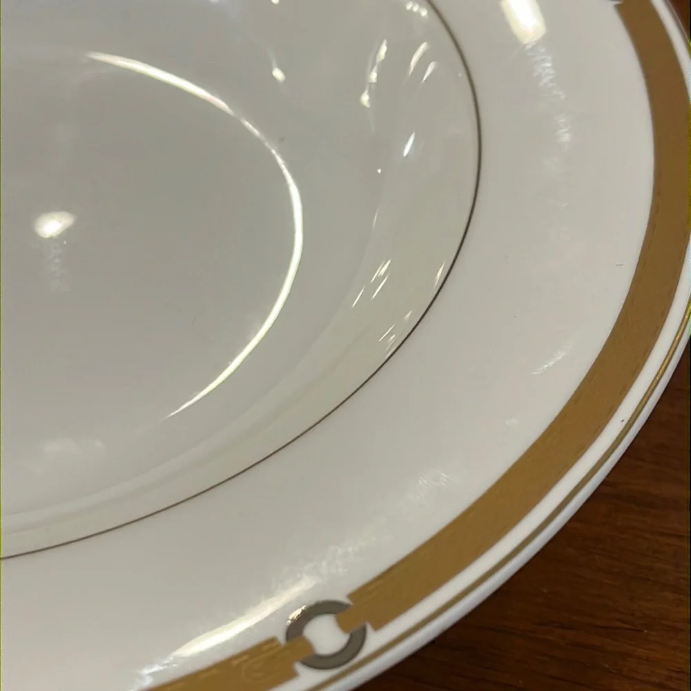 Ralph Lauren Harness Equestrian China Large Rim Soup Bowl new gold 9.5”